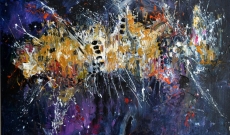 Peinture abstraite moderne les couleurs de la nuit