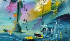 Tableau peinture féerique : artiste peintre contemporain Âme Sauvage