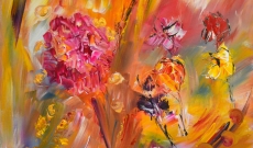 La fleur d'abondance - Tableau abstrait fleurs Hortensia