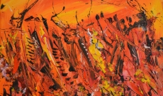 Une peinture abstraite orange : une couleur qui réchauffe votre intérieur