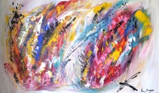 Jets arc en ciel - Tableau design moderne et coloré