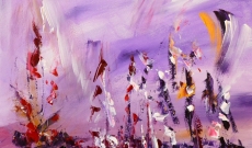 Tableau abstrait violet mauve