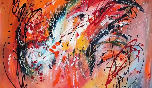 Les ailes de lumière, peinture au couteau moderne
