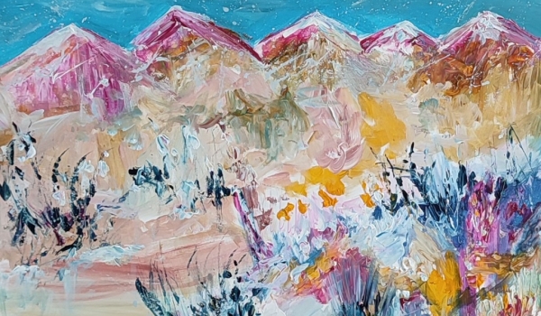 Peintures abstraites modernes sur le thème de la montagne